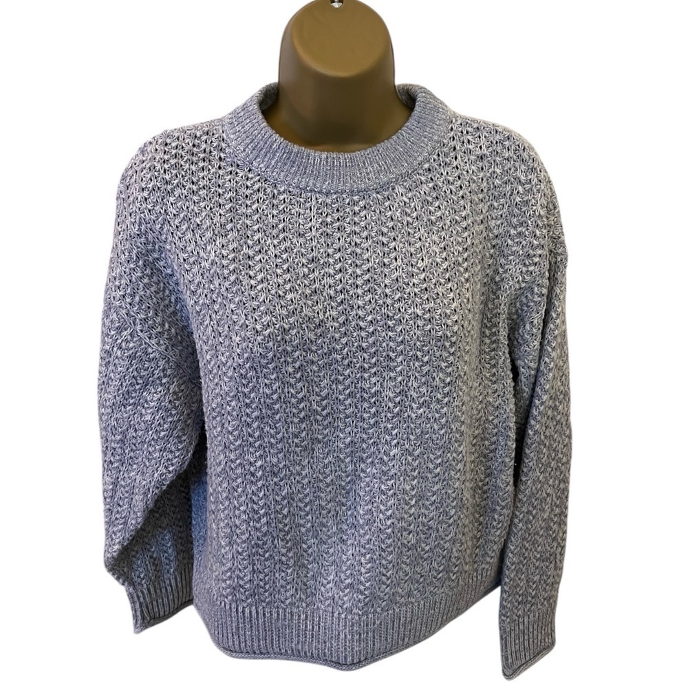 Universal Thread Women’s Chunky Knit Sweater XS Oversized Cropped Boxy Gray
